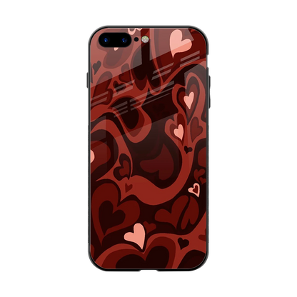 Y2K Red Meltdown Hearts back phone cover | glass case for iphone 8 plus