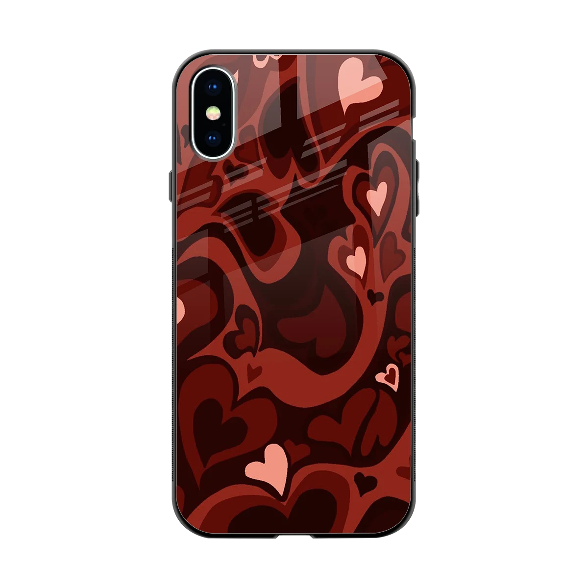 Y2K Red Meltdown Hearts back phone cover | glass case for iphone x