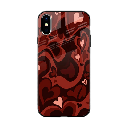Y2K Red Meltdown Hearts back phone cover | glass case for iphone x