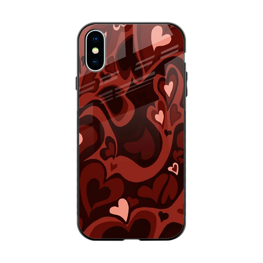 Y2K Red Meltdown Hearts back phone cover | glass case for iphone x