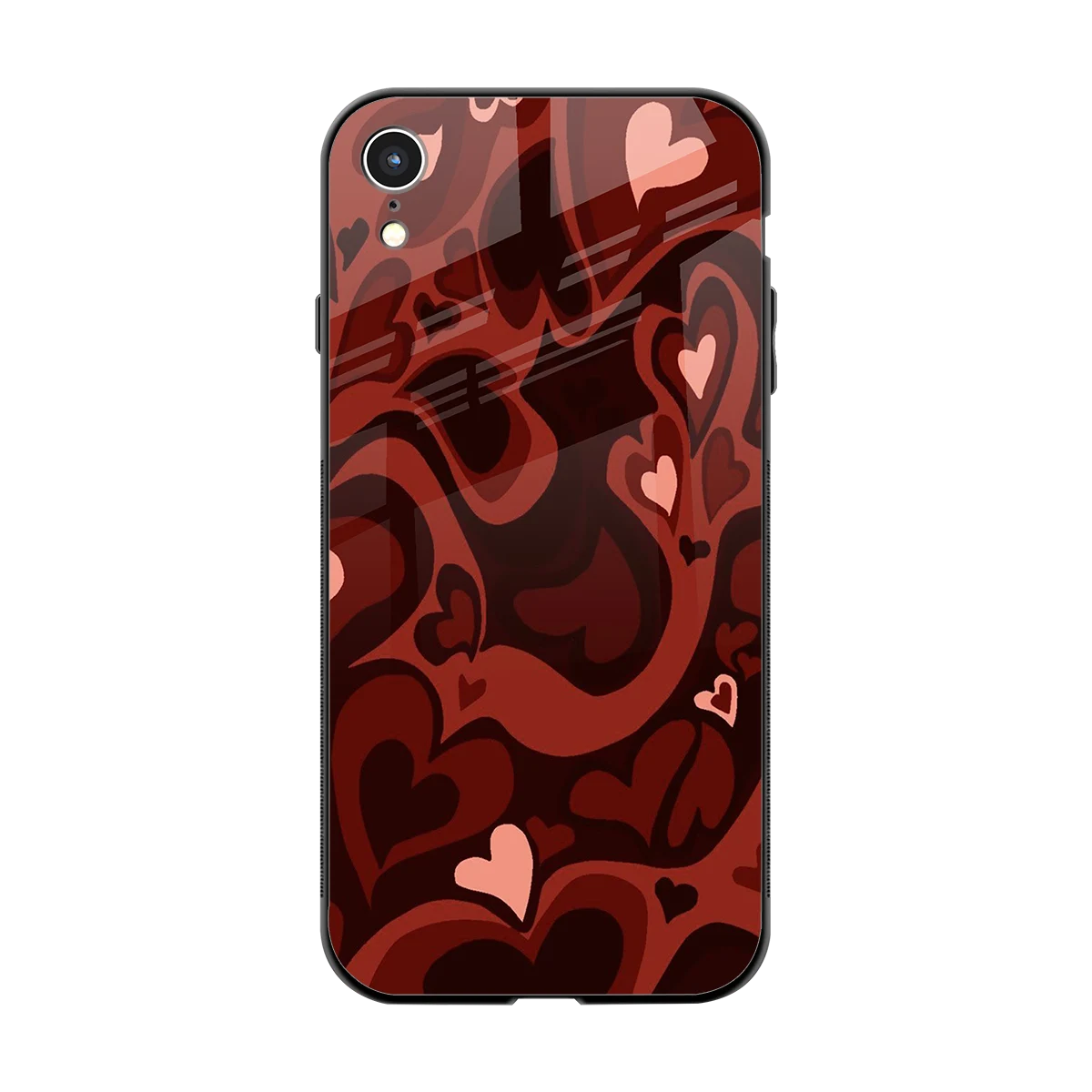 Y2K Red Meltdown Hearts back phone cover | glass case for iphone xr