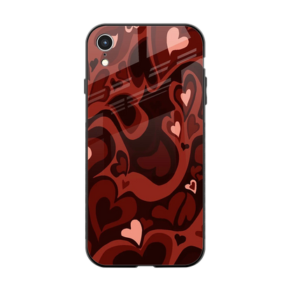 Y2K Red Meltdown Hearts back phone cover | glass case for iphone xr