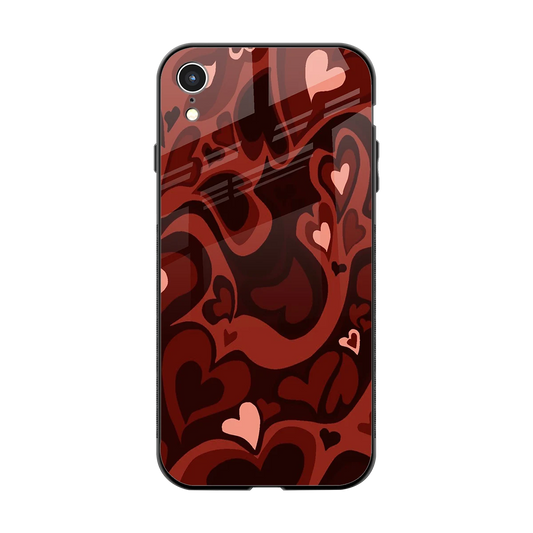 Y2K Red Meltdown Hearts back phone cover | glass case for iphone xr
