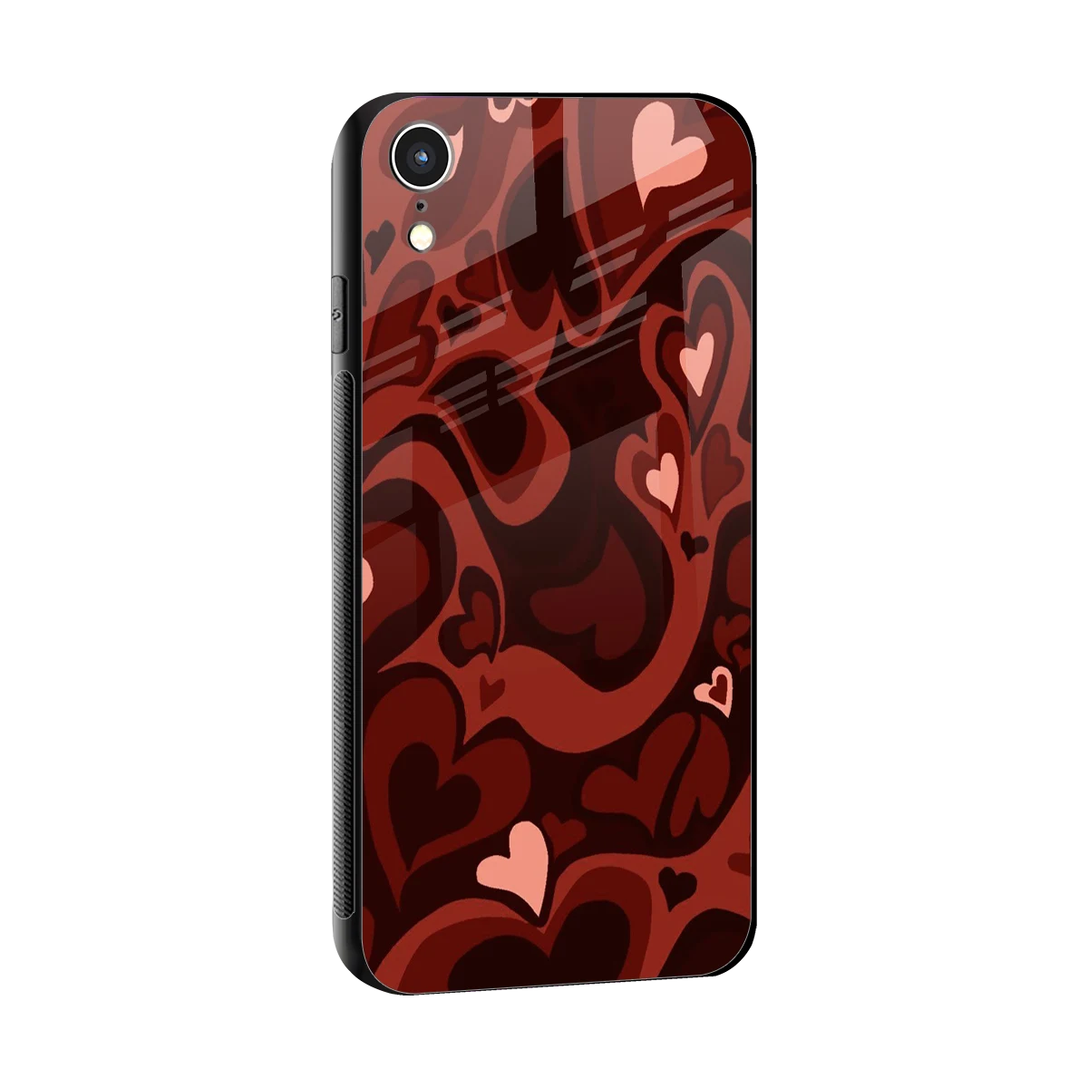 Y2K Red Meltdown Hearts sleek iphone xr cover with tempered glass back and TPU edges