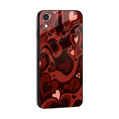 Y2K Red Meltdown Hearts sleek iphone xr cover with tempered glass back and TPU edges