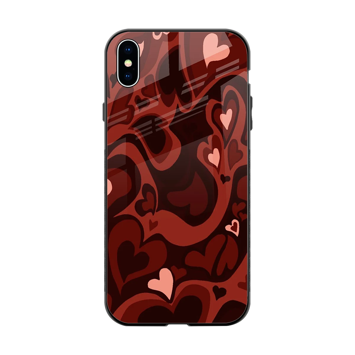 Y2K Red Meltdown Hearts back phone cover | glass case for iphone xs max