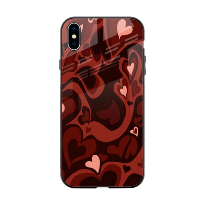 Y2K Red Meltdown Hearts back phone cover | glass case for iphone xs max