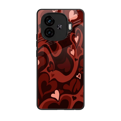 Y2K Red Meltdown Hearts back phone cover | glass case for iqoo neo 10r 5g