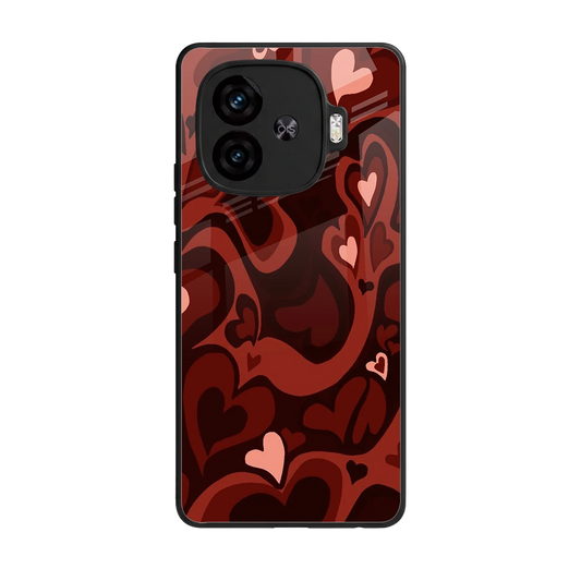 Y2K Red Meltdown Hearts back phone cover | glass case for iqoo neo 10r 5g