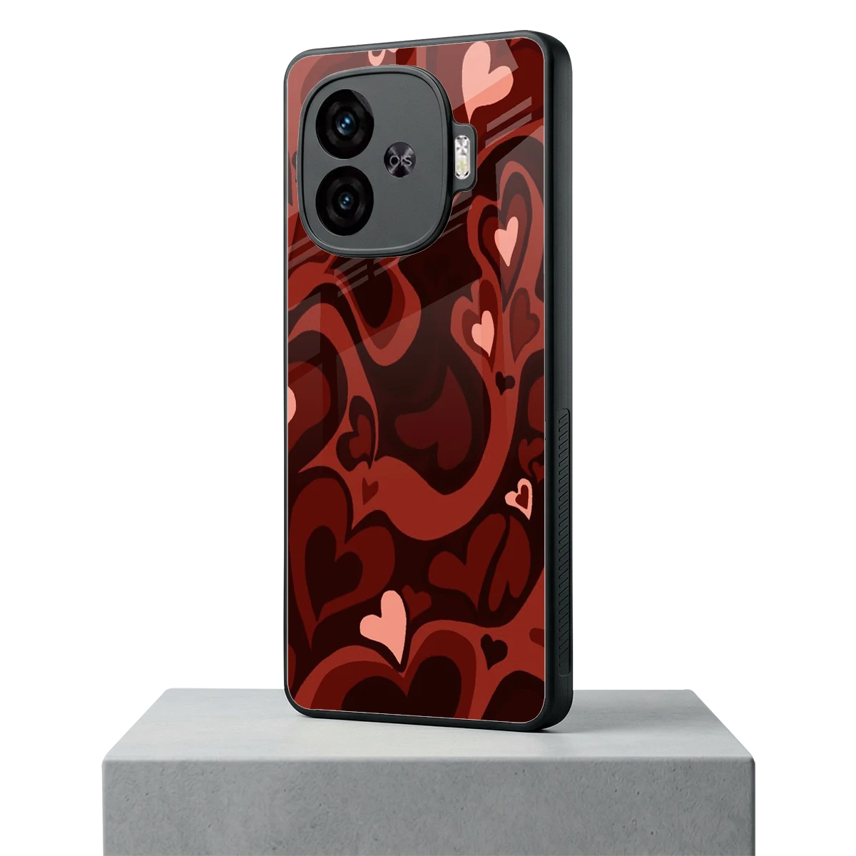 Y2K Red Meltdown Hearts iqoo neo 10r 5g mobile cover | shockproof glass phone case