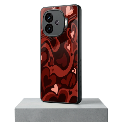 Y2K Red Meltdown Hearts iqoo neo 10r 5g mobile cover | shockproof glass phone case