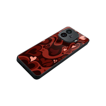 Y2K Red Meltdown Hearts stylish phone case for iqoo neo 10r 5g | glossy glass and slim fit