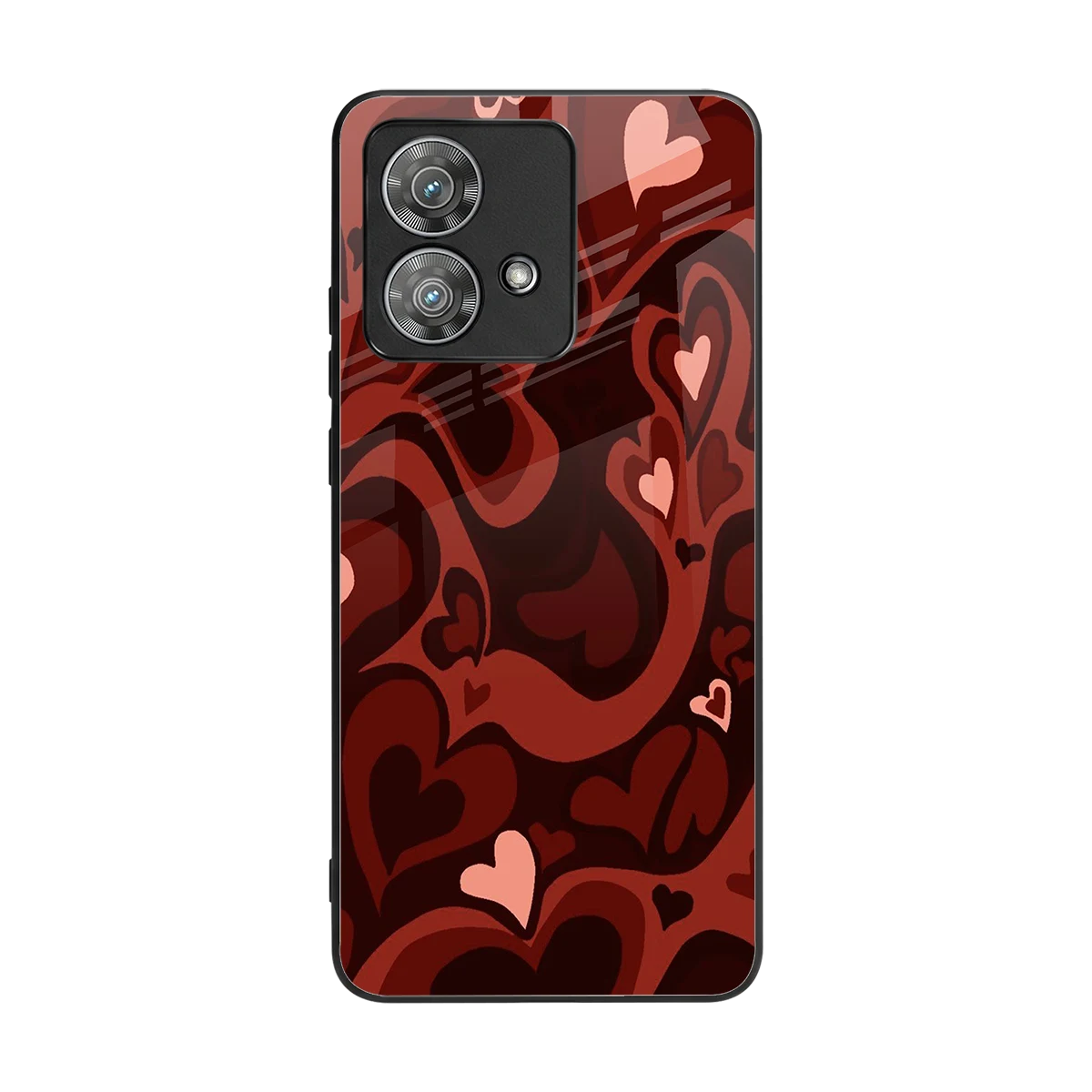 Y2K Red Meltdown Hearts back phone cover | glass case for motorola edge 40 neo 5g