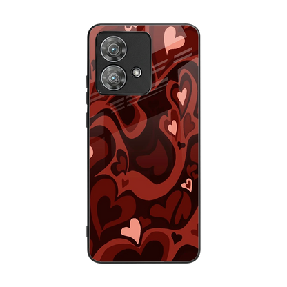 Y2K Red Meltdown Hearts back phone cover | glass case for motorola edge 40 neo 5g