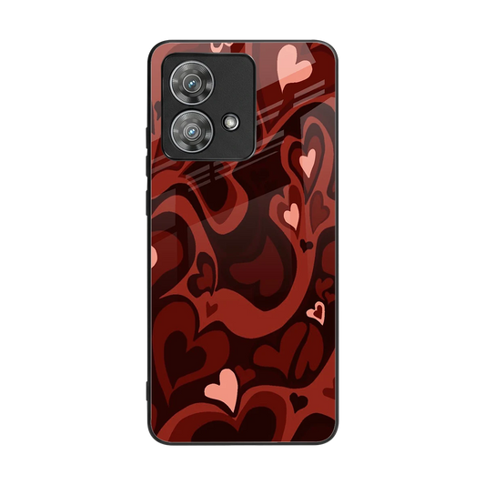 Y2K Red Meltdown Hearts back phone cover | glass case for motorola edge 40 neo 5g