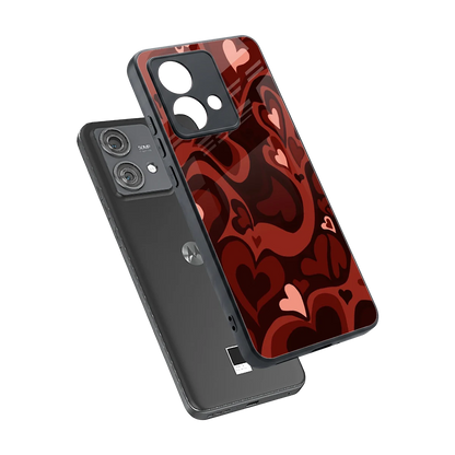 Y2K Red Meltdown Hearts sleek motorola edge 40 neo 5g cover with tempered glass back and TPU edges