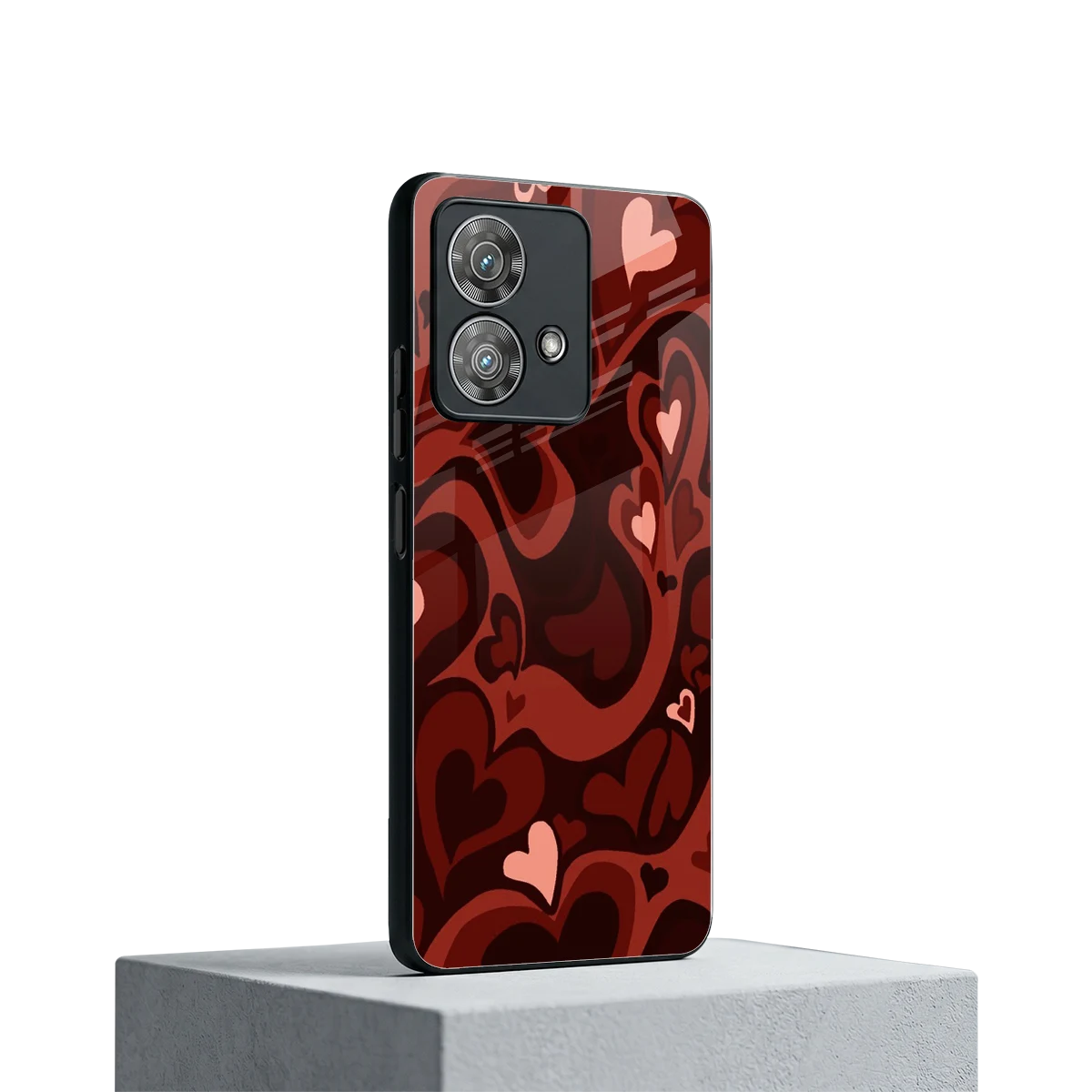 Y2K Red Meltdown Hearts motorola edge 40 neo 5g mobile cover | shockproof glass phone case