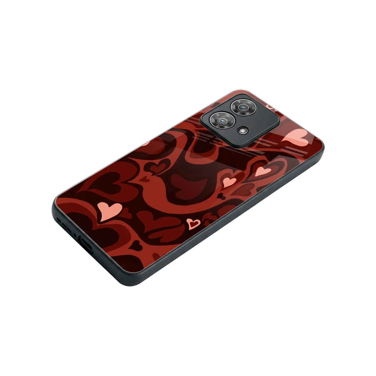 Y2K Red Meltdown Hearts stylish phone case for motorola edge 40 neo 5g | glossy glass and slim fit