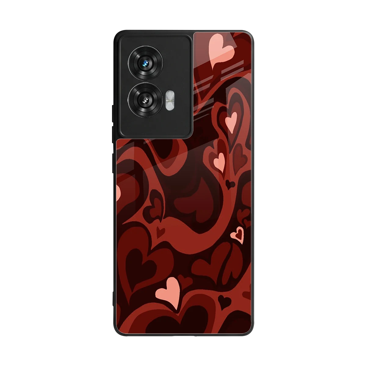 Y2K Red Meltdown Hearts back phone cover | glass case for motorola edge 50 fusion