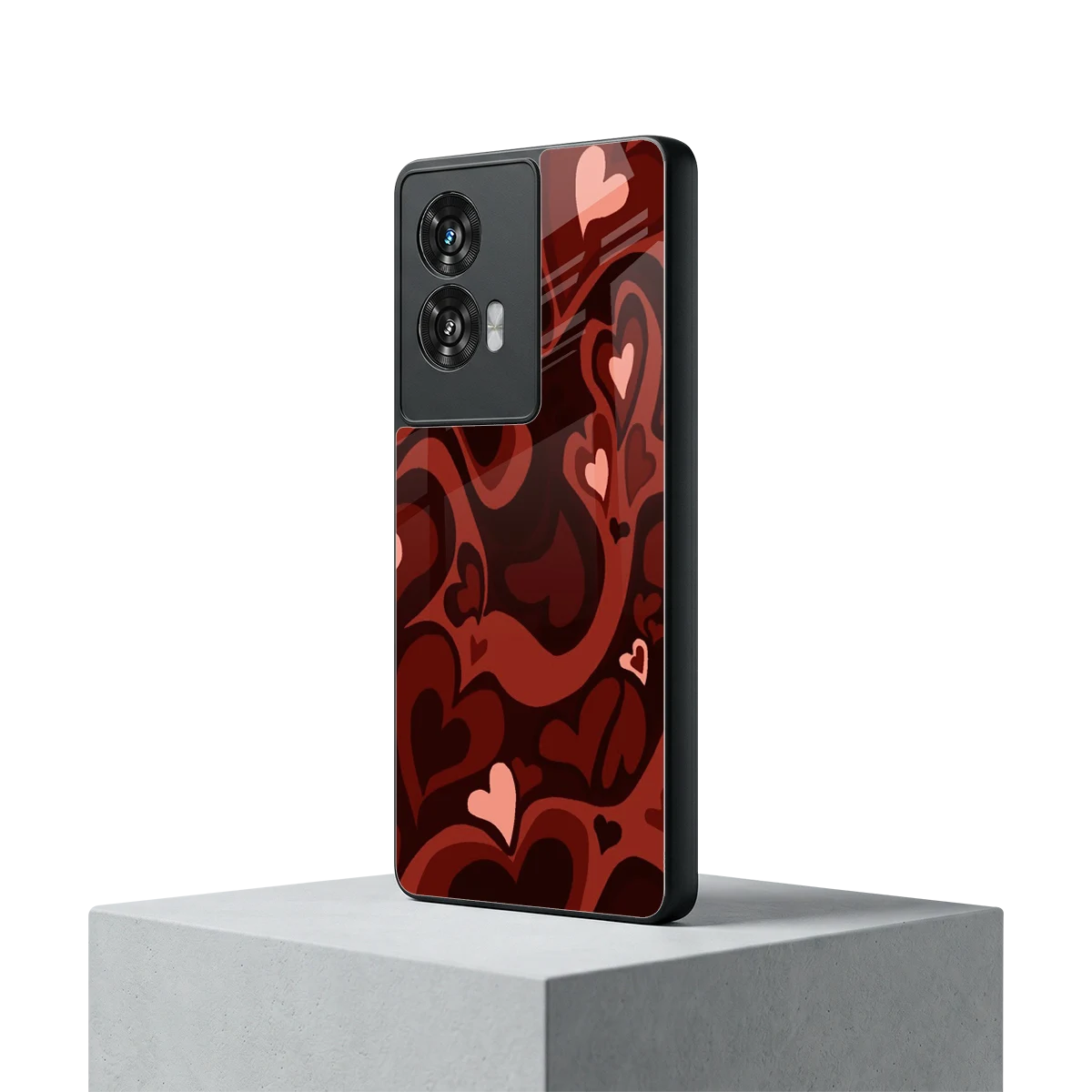 Y2K Red Meltdown Hearts motorola edge 50 fusion mobile cover | shockproof glass phone case