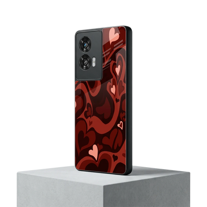 Y2K Red Meltdown Hearts motorola edge 50 fusion mobile cover | shockproof glass phone case