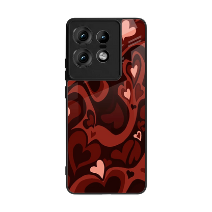 Y2K Red Meltdown Hearts back phone cover | glass case for motorola edge 50 pro