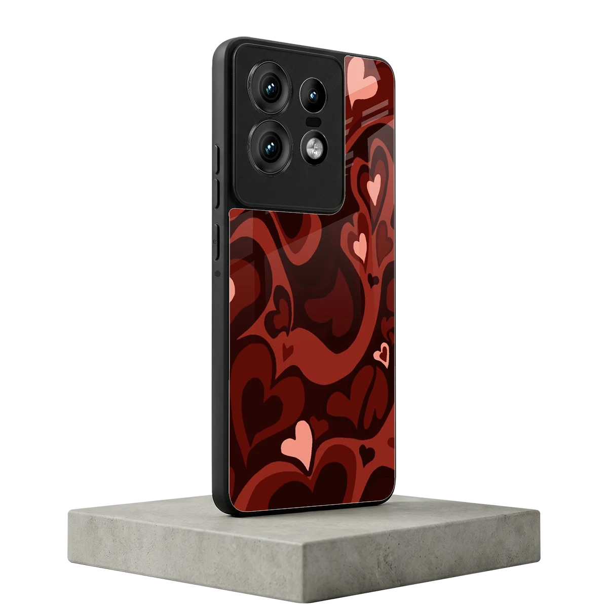 Y2K Red Meltdown Hearts motorola edge 50 pro mobile cover | shockproof glass phone case