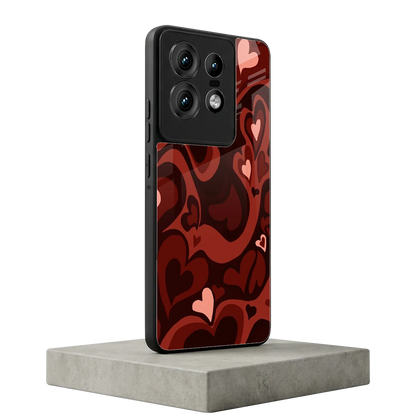 Y2K Red Meltdown Hearts motorola edge 50 pro mobile cover | shockproof glass phone case