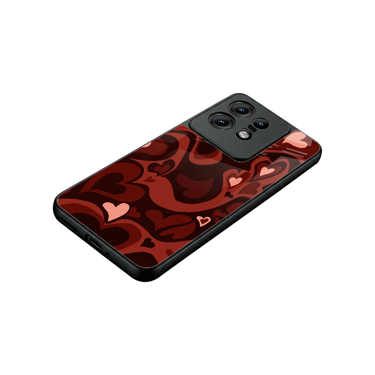 Y2K Red Meltdown Hearts stylish phone case for motorola edge 50 pro | glossy glass and slim fit