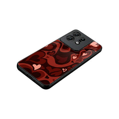 Y2K Red Meltdown Hearts stylish phone case for motorola edge 50 pro | glossy glass and slim fit