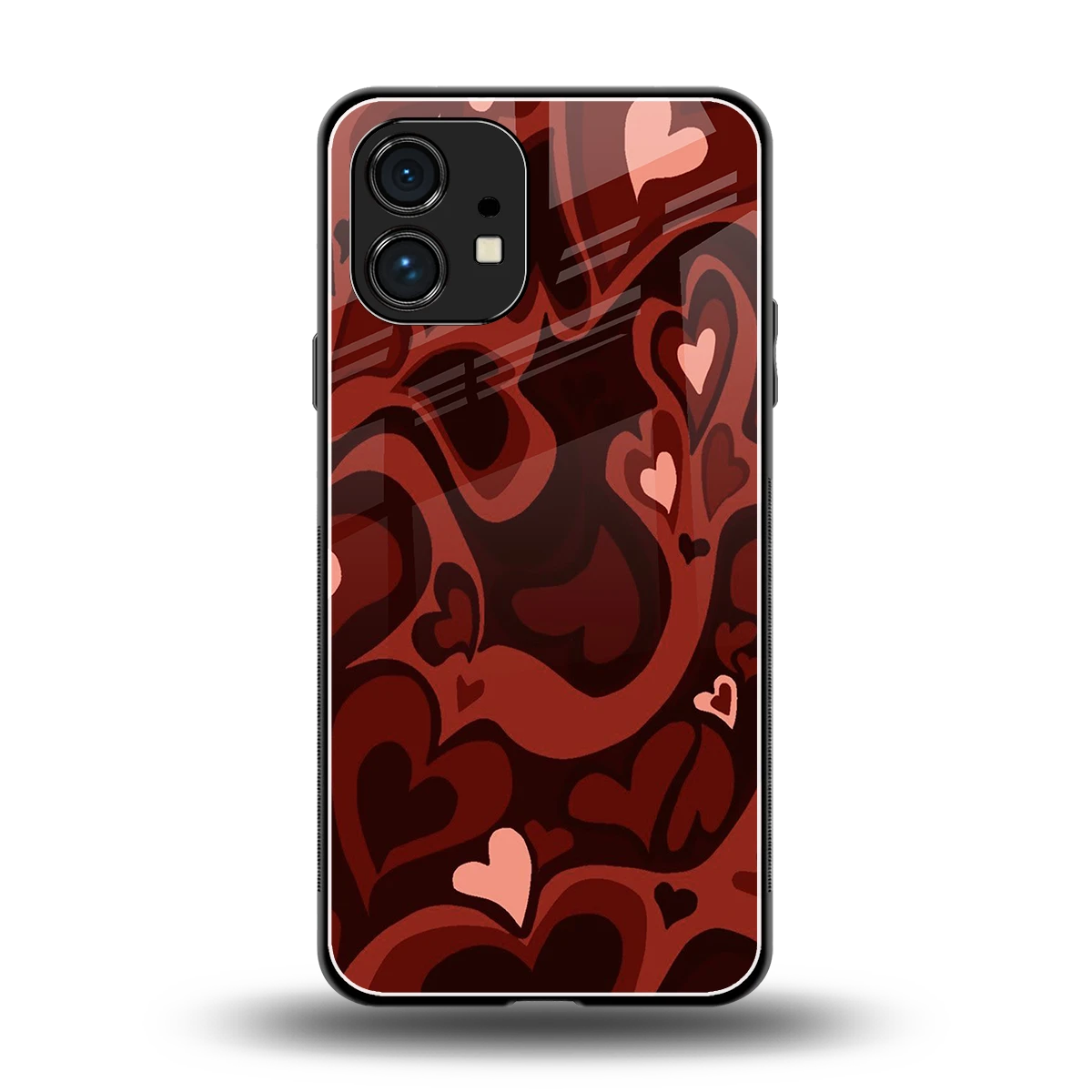 Y2K Red Meltdown Hearts back phone cover | glass case for nothing phone 1