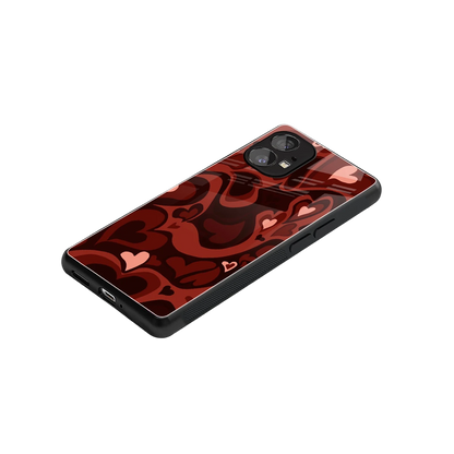 Y2K Red Meltdown Hearts stylish phone case for nothing phone 1 | glossy glass and slim fit