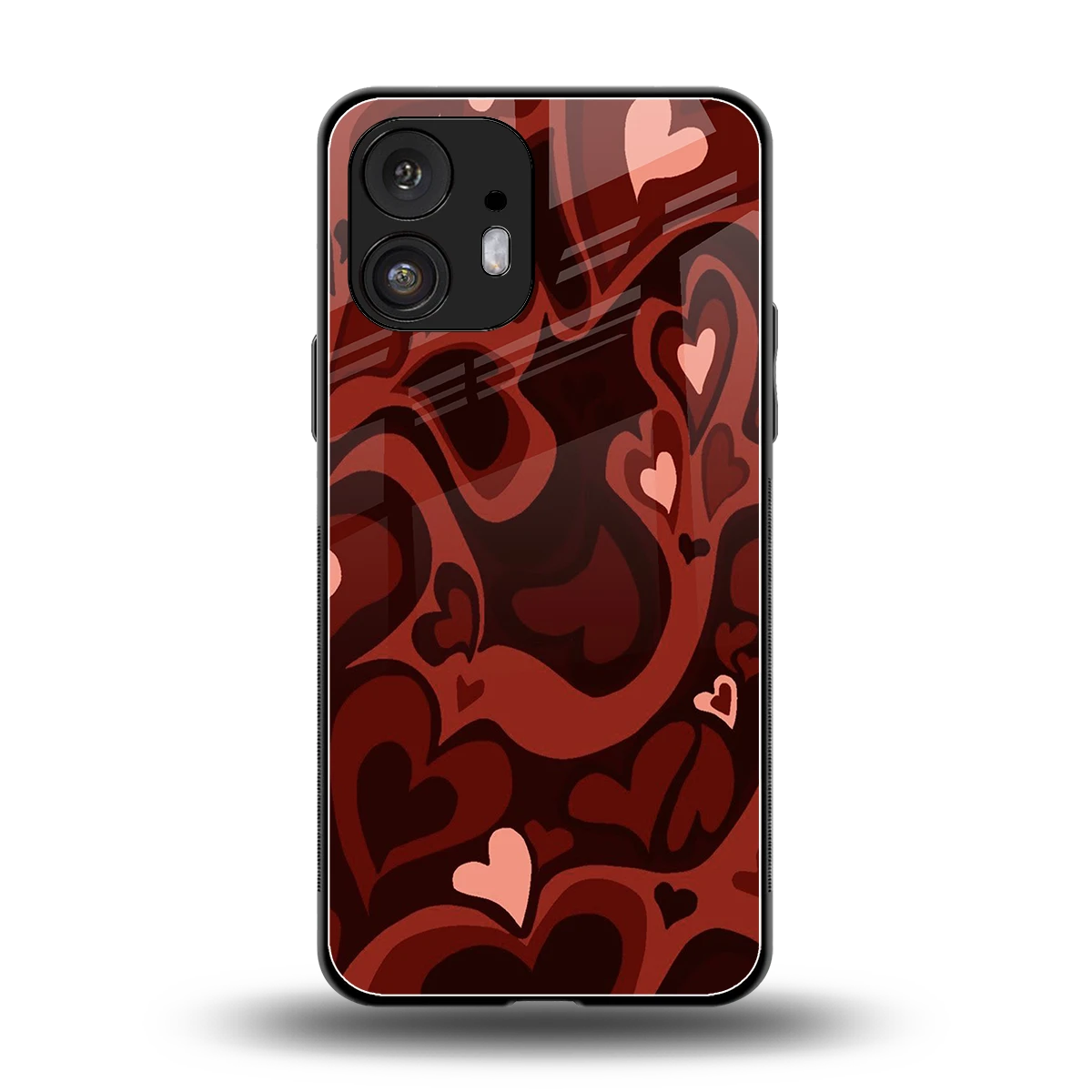 Y2K Red Meltdown Hearts back phone cover | glass case for nothing phone 2