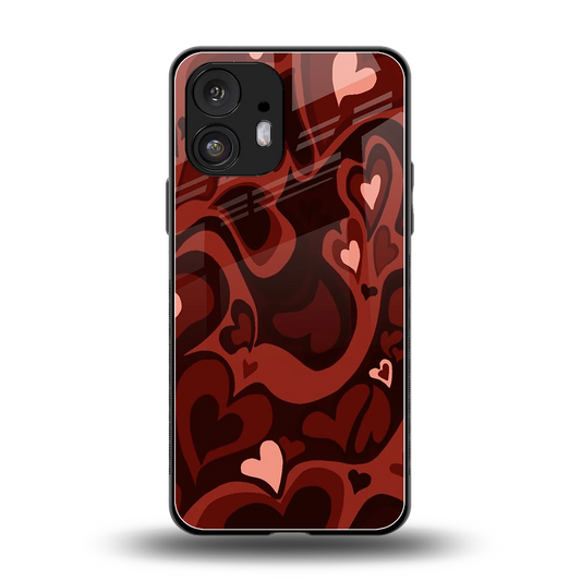 Y2K Red Meltdown Hearts back phone cover | glass case for nothing phone 2