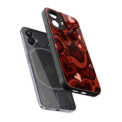 Y2K Red Meltdown Hearts sleek nothing phone 2 cover with tempered glass back and TPU edges