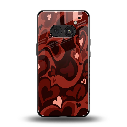 Y2K Red Meltdown Hearts back phone cover | glass case for nothing phone 2a plus