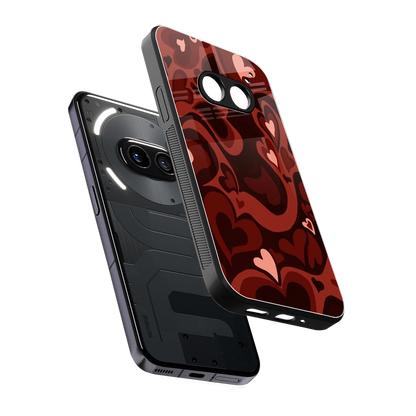 Y2K Red Meltdown Hearts sleek nothing phone 2a plus cover with tempered glass back and TPU edges