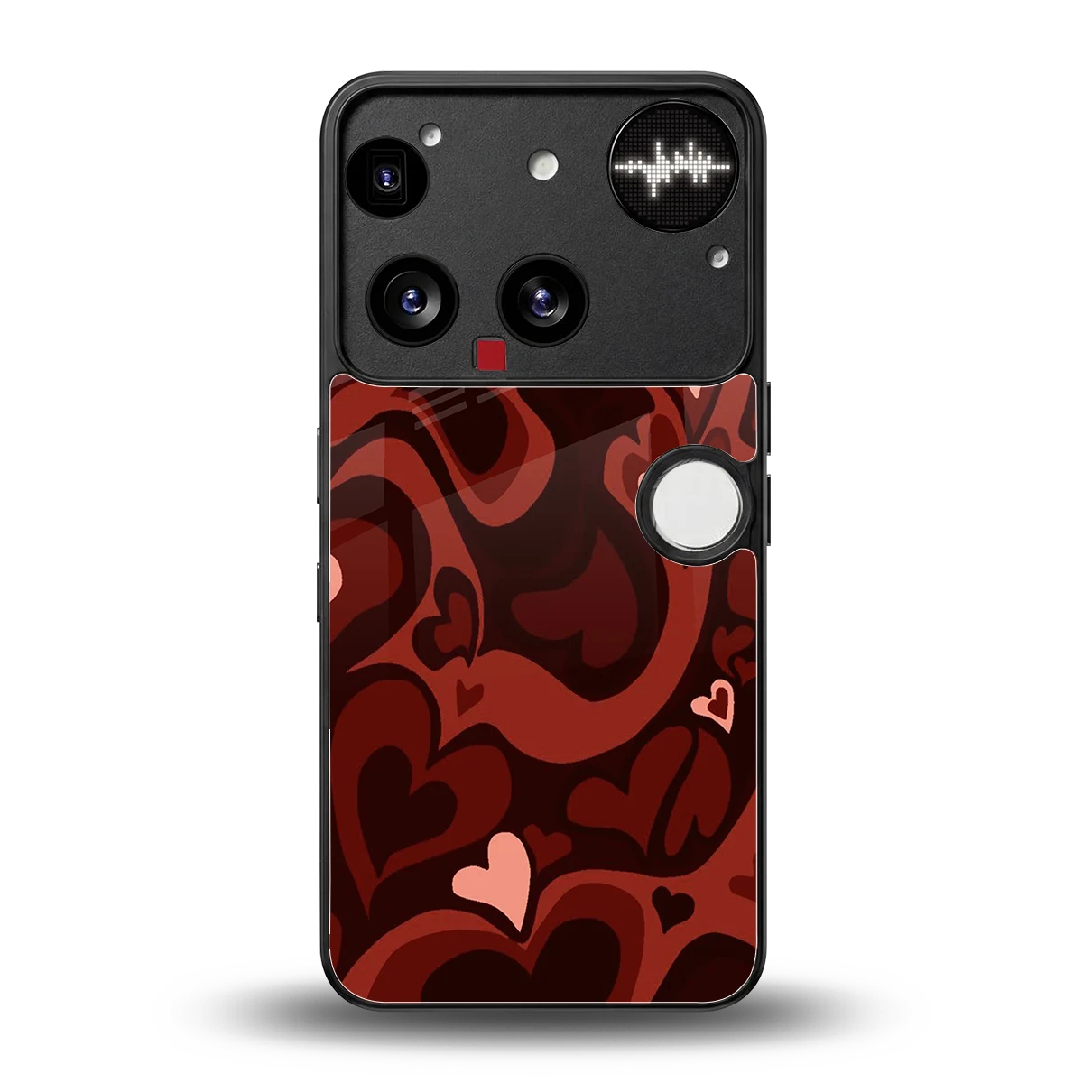 Y2K Red Meltdown Hearts back phone cover | glass case for nothing phone 3