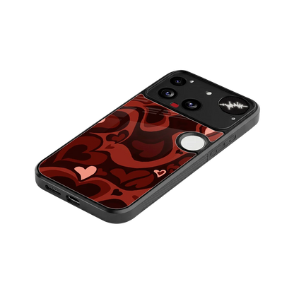 Y2K Red Meltdown Hearts stylish phone case for nothing phone 3 | glossy glass and slim fit