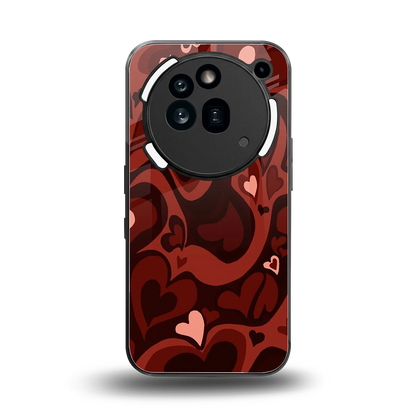 Y2K Red Meltdown Hearts back phone cover | glass case for nothing phone 3a pro