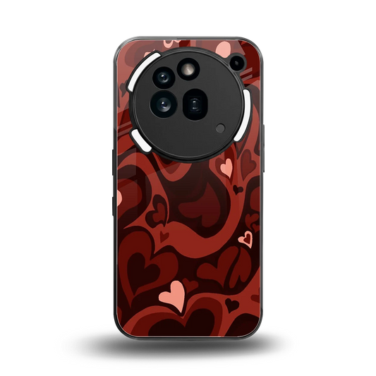 Y2K Red Meltdown Hearts back phone cover | glass case for nothing phone 3a pro