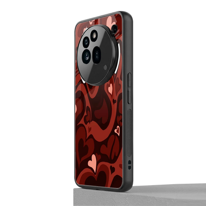 Y2K Red Meltdown Hearts nothing phone 3a pro mobile cover | shockproof glass phone case
