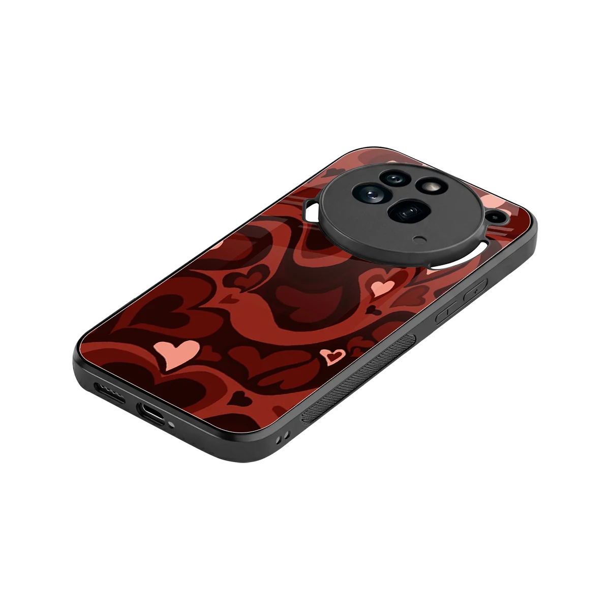 Y2K Red Meltdown Hearts stylish phone case for nothing phone 3a pro | glossy glass and slim fit