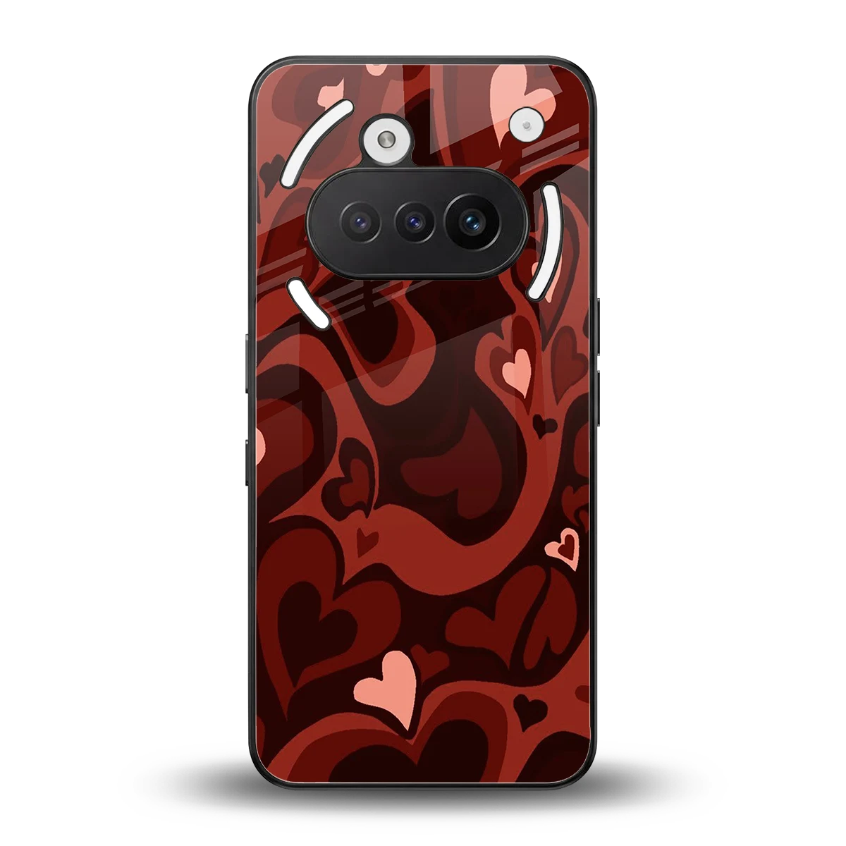 Y2K Red Meltdown Hearts back phone cover | glass case for nothing phone 3a