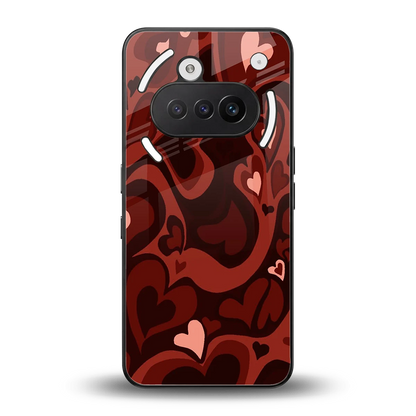 Y2K Red Meltdown Hearts back phone cover | glass case for nothing phone 3a