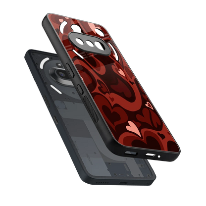 Y2K Red Meltdown Hearts sleek nothing phone 3a cover with tempered glass back and TPU edges