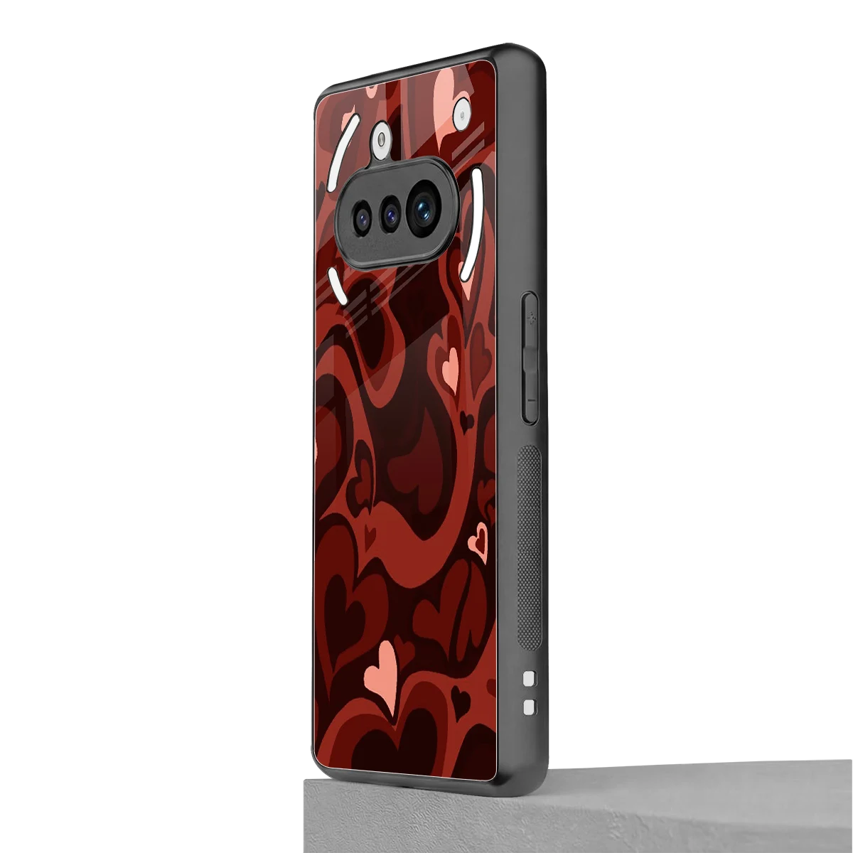 Y2K Red Meltdown Hearts nothing phone 3a mobile cover | shockproof glass phone case