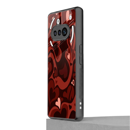 Y2K Red Meltdown Hearts nothing phone 3a mobile cover | shockproof glass phone case