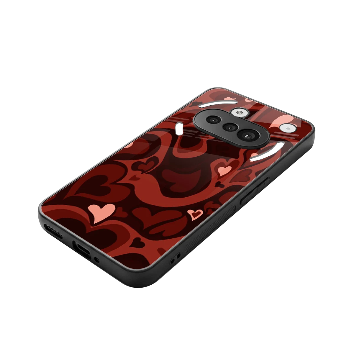 Y2K Red Meltdown Hearts stylish phone case for nothing phone 3a | glossy glass and slim fit