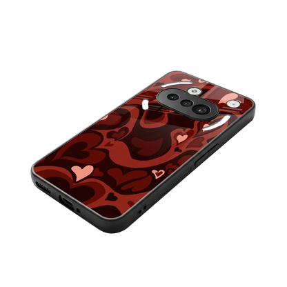 Y2K Red Meltdown Hearts stylish phone case for nothing phone 3a | glossy glass and slim fit